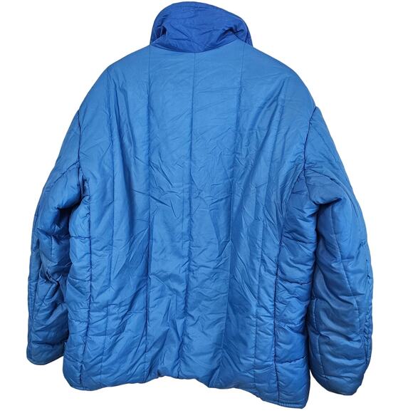 Vintage Jcpenny Puff Coat Men XL Blue Hooded 80s Thick Warm Winter Utility Retro - Picture 2 of 16